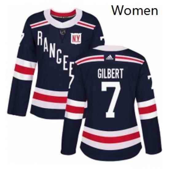 Womens Adidas New York Rangers 7 Rod Gilbert Authentic Navy Blue 2018 Winter Classic NHL Jersey